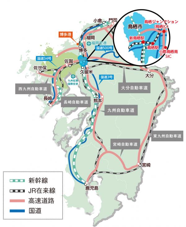 九州交通網の地図