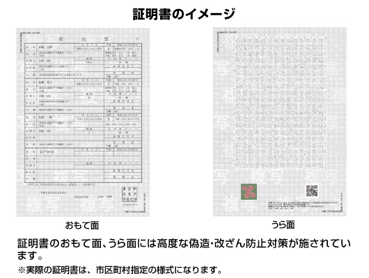 証明書のイメージの画像