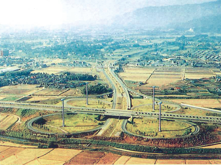 昭和54年ごろの鳥栖ジャンクション（大分自動車道が未完成）の画像