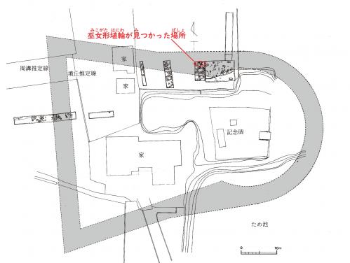 巫女形埴輪が見つかった位置