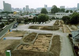 内畑遺跡を上空から見た様子