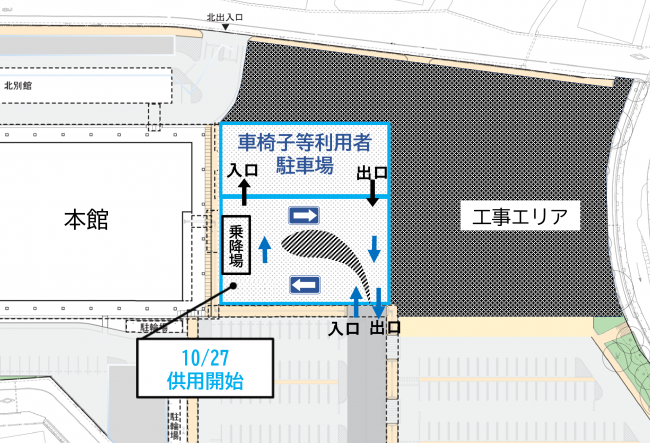 車椅子等利用者用駐車場及び乗降場位置